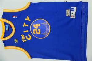Maillot De Basket Golden State Warriors Brent Barry 24 Engrener City Bleu